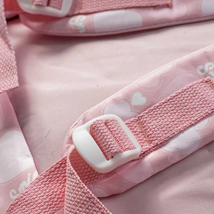 Παιδική τσάντα πλάτης για κορίτσια Smile Heart ροζ σχολείο μοντερνά καθημερινή πλάτης ετών online (1)