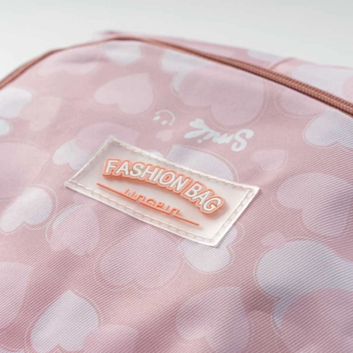 Παιδική τσάντα πλάτης για κορίτσια Smile Heart ροζ σχολείο μοντερνά καθημερινή πλάτης ετών online (2)