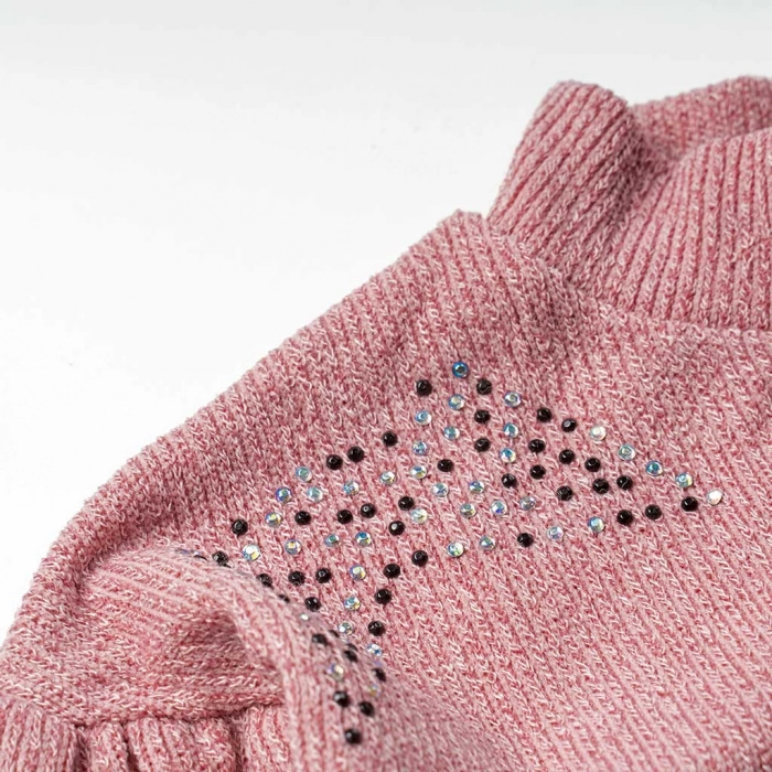 Παιδική μπλούζα Serafino για κορίτσια Royal ροζ πλεκτή χειμωνιάτικη ζεστή άνετη βόλτα ετών online (1)