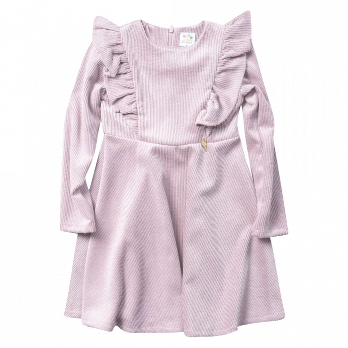 Παιδικό φόρεμα Serafino για κορίτσια Anemone ροζ online κοτλέ βελούδινο χειμωνιάτικο άνετο ζεστό casual online ετών  (1)