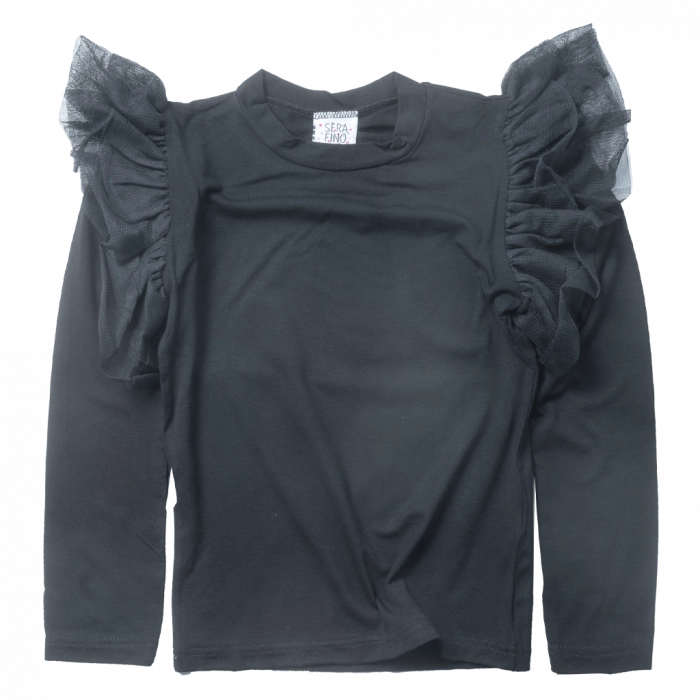 Παιδική μπλούζα Serafino για κορίτσια Veil μαύρο λεπτή ανοιξιάτικη φθινοπωρινή βόλτα ετών casual online (1)