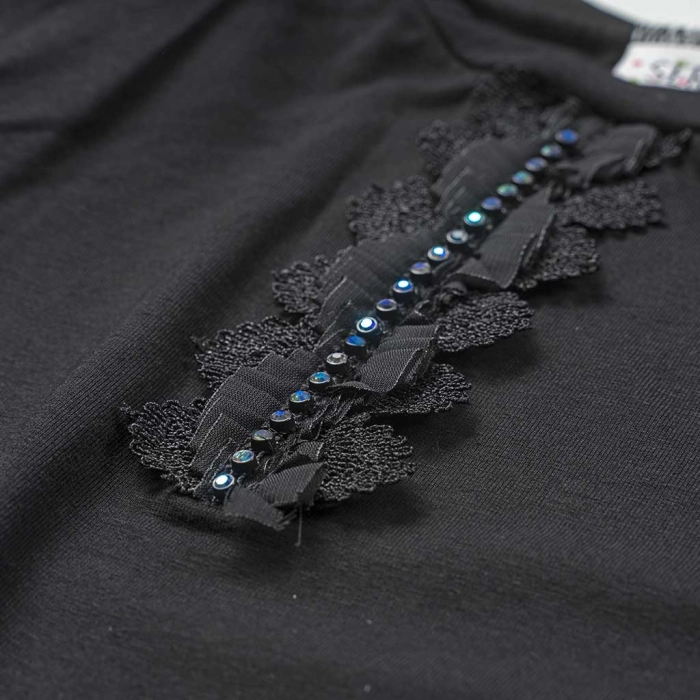 Παιδική μπλούζα Serafino για κορίτσια Salem μαύρο λεπτή βόλτα ανοιξιάτικη φθινοπωρινή άνετη ετών online casual (2)