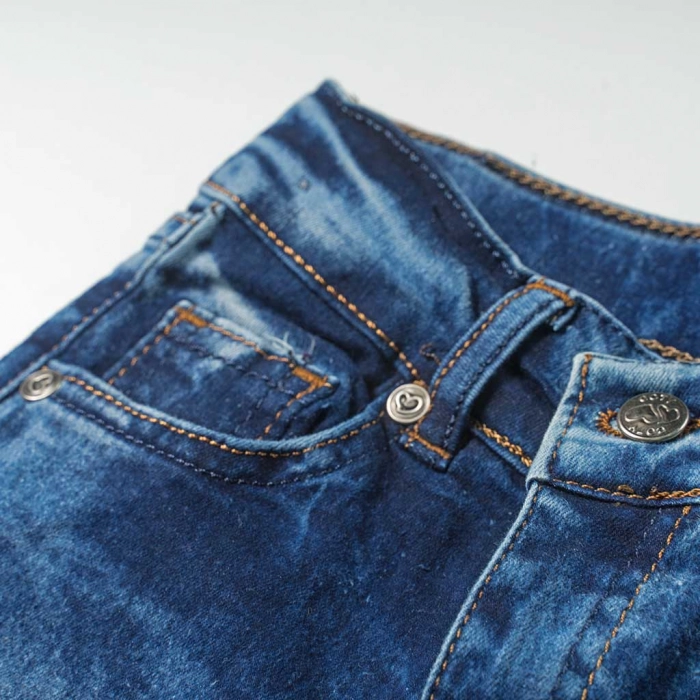 Παιδικό παντελόνι τζιν για κορίτσια Ηearts μπλε casual online βόλτα άνετο σχολείο καθημερινό jean γραμμή ετών (6)