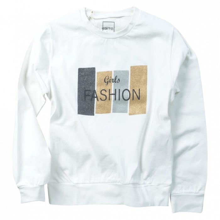 Παιδική μπλούζα ΕΒΙΤΑ για κορίτσια Girls Fashion άσπρο online βόλτα σχολείο άνετο καθημερινό φθινοπωρινό ανοιξιάτικο ετών (1)