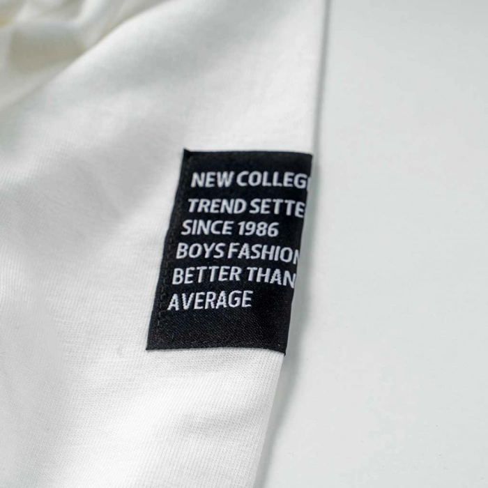 Παιδική μπλούζα New College για αγόρια SK8 άσπρο σχολείο καθημερινό άνετη ανοιξιάτικη φθινοπωρινή λεπτή ετών online (4)