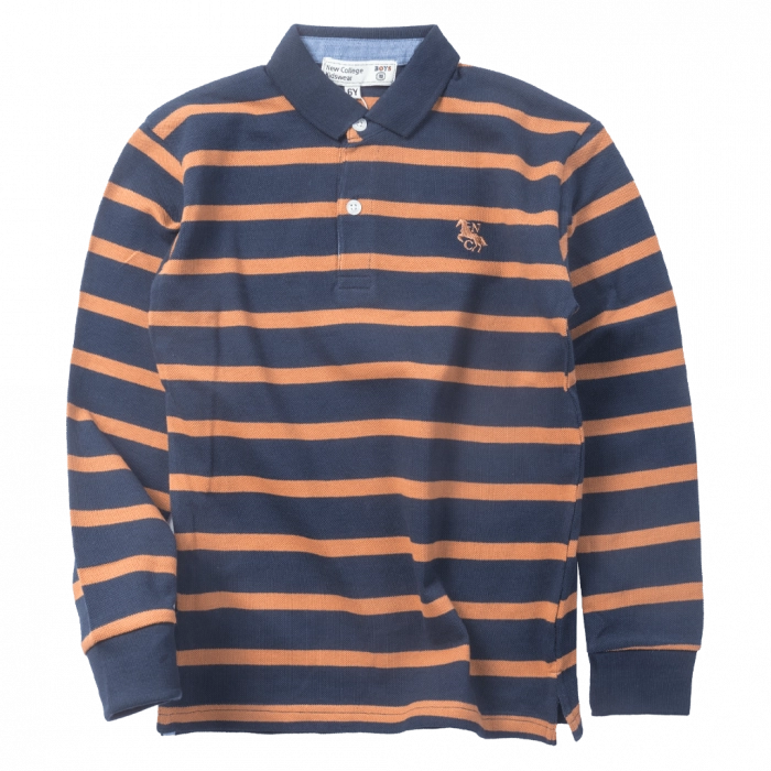Παιδική μπλούζα polo New College για αγόρια Brocks μπλε casual polo online βόλτα ανοιξιάτικη φθινοπωρινή ριγέ άνετη ετών (1)