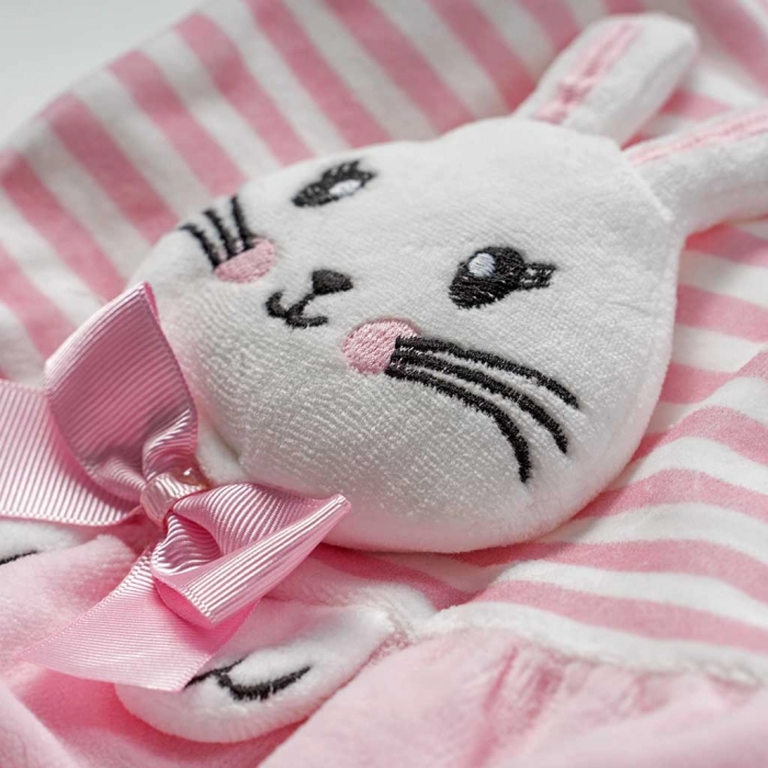 Βρεφική πιτζάμα Εβίτα για κορίτσια Bunny Bow ροζ καθημερινές χειμερινές μηνών επώνυμες online  (2)
