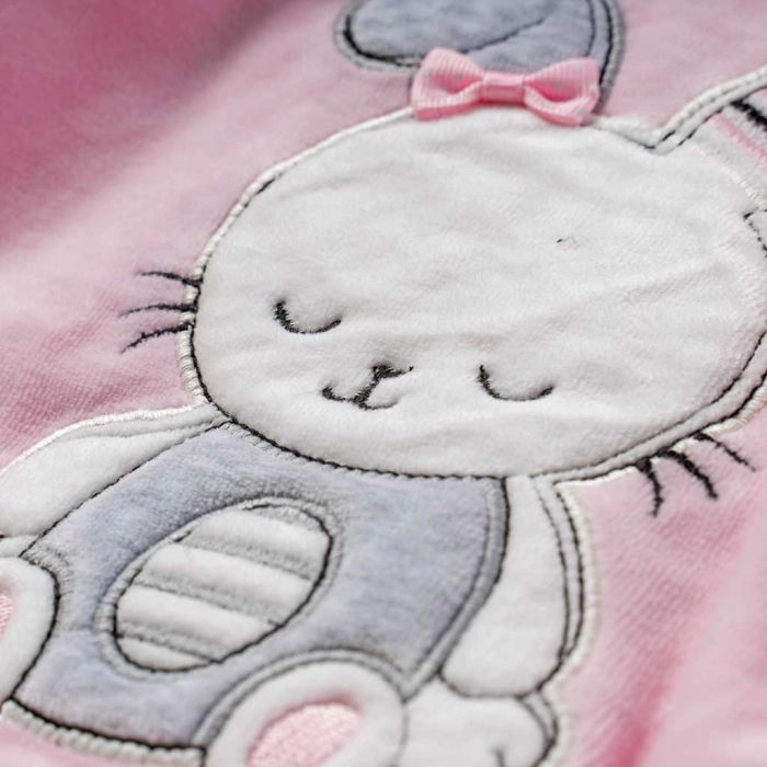 Βρεφική πιτζάμα Εβίτα για κορίτσια Bunny ροζ καθημερινές μηνών επώνυμες χειμερινές online  (2)