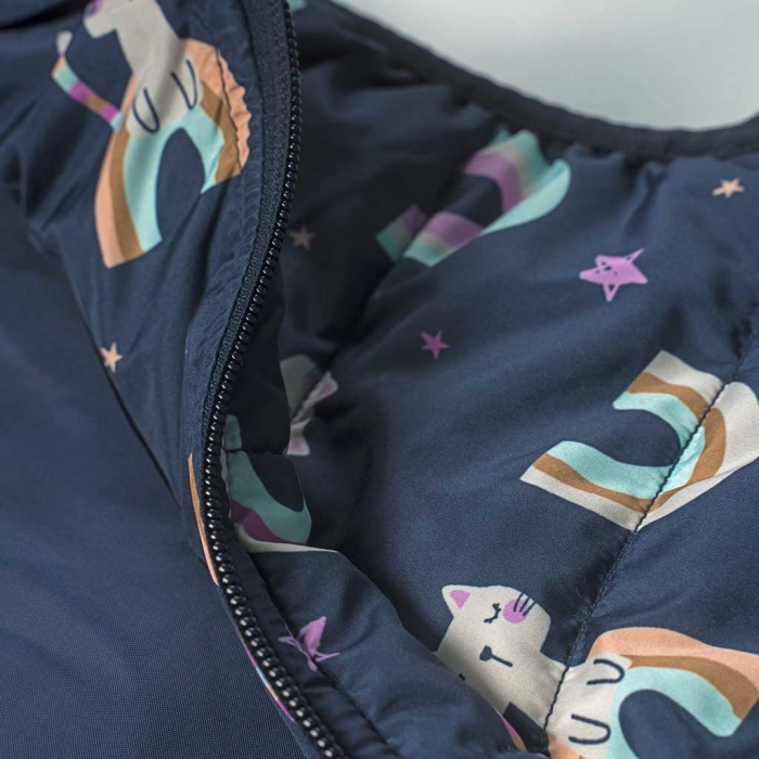 Παιδικό αμάνικο μπουφάν Name it για κορίτσια Rainbow Cat μπλε καθημερινό άνετο σχολείο αμάνικο ζεστό ετών online (2)