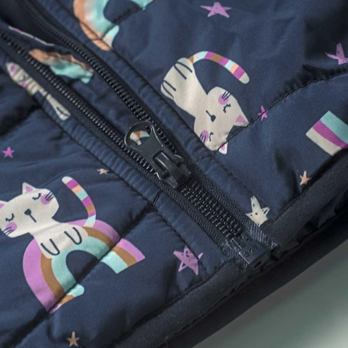 Παιδικό αμάνικο μπουφάν Name it για κορίτσια Rainbow Cat μπλε καθημερινό άνετο σχολείο αμάνικο ζεστό ετών online