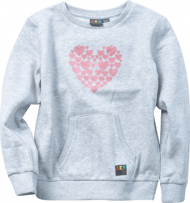 Παιδική μπλούζα AKO για κορίτσια Hearts γκρι χειμωνιάτικο ζεστό καθημερινό σχολείο οικονομικό άνετο ετών online (1)