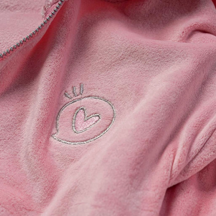 Παιδικό σετ φόρμας New College για κορίτσια Mindheart ροζ online σχολείο καθημερινό βελούδινο ζεστό χειμωνιάτικο ετών (1)