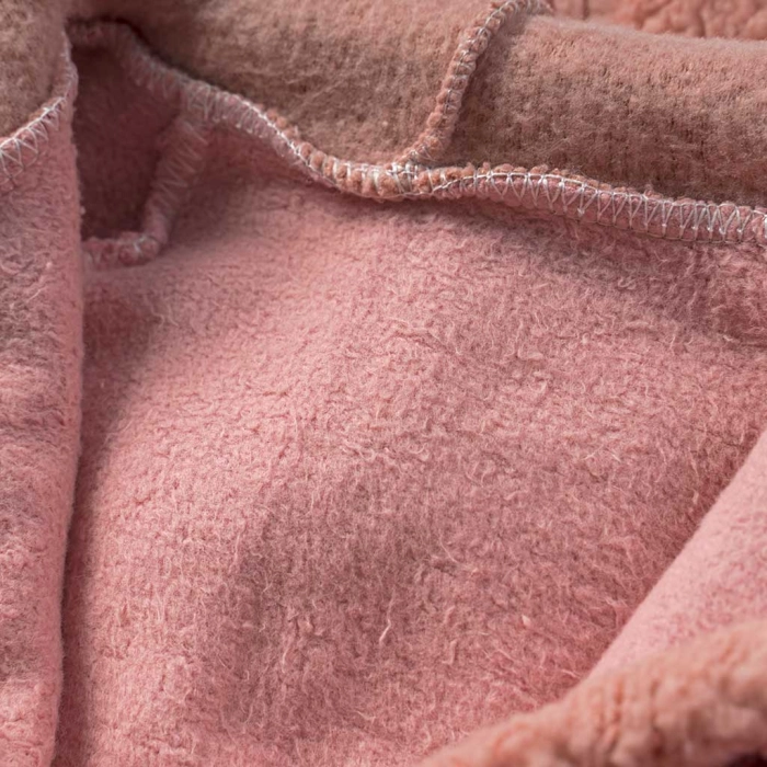 Βρεφικό φορμάκι εξόδου Online για κορίτσια Fox ροζ μοντέρνο πολύ ζεστό με γούνα μέσα για βόλτες  μηνών online  (4)