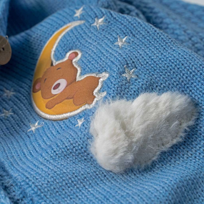 Βρεφικό φορμάκι εξόδου Online για αγόρια MrΒear μπλε Πολύ ζεστό χειμερινό με γούνα αγορίστικο μηνών online (6)