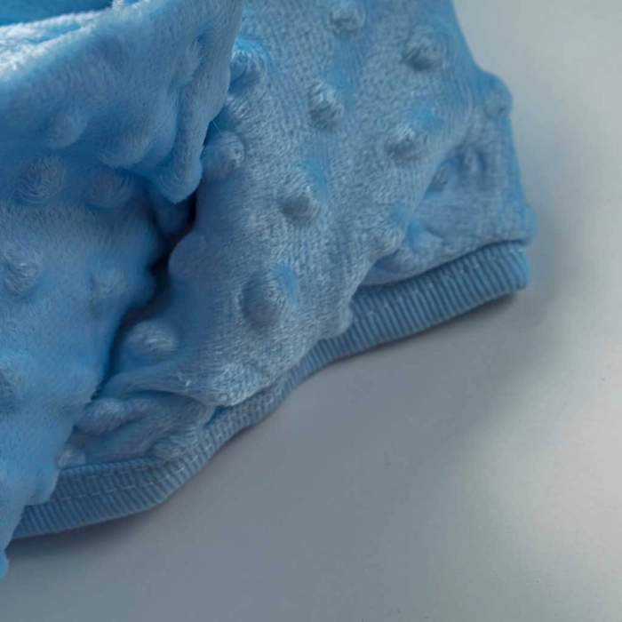 Βρεφική κουβέρτα Online για αγόρια BluePrincess γαλάζιο 85x82Eκ πριγκιπικά με κορώνα πικέ βελόυδινη απαλή μηνών online (1)