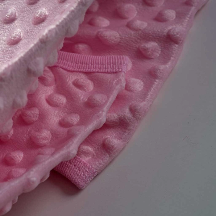 Βρεφική κουβέρτα Online για κορίτσια PinkPrincess ροζ 85x82Eκ πριγκιπικά με κορώνα πικέ βελόυδινη απαλή μηνών online (6)