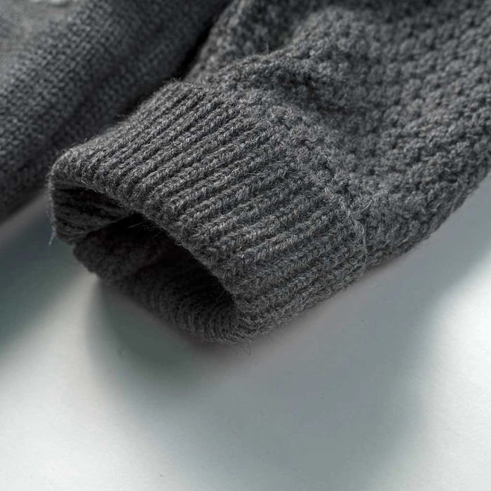 Βρεφικό φορμάκι εξόδου Online για αγόρια MrΒear ανθρακί  Πολύ ζεστό χειμερινό με γούνα αγορίστικο μηνών online (8)