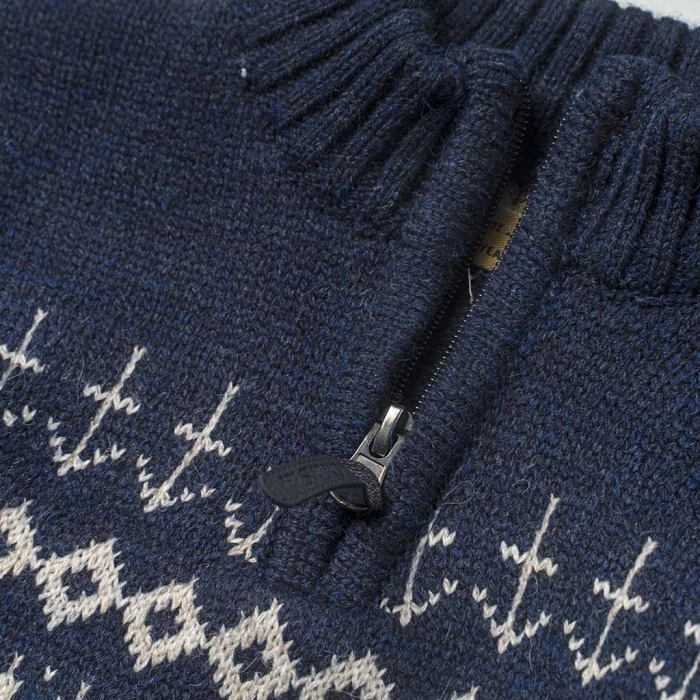 Παιδικό σετ Online για αγόρια TRG μπλε άνετο ζεστό πλεκτό πουλόβερ βόλτα γιορτές χειμωνιάτικο casual online ετών (3)