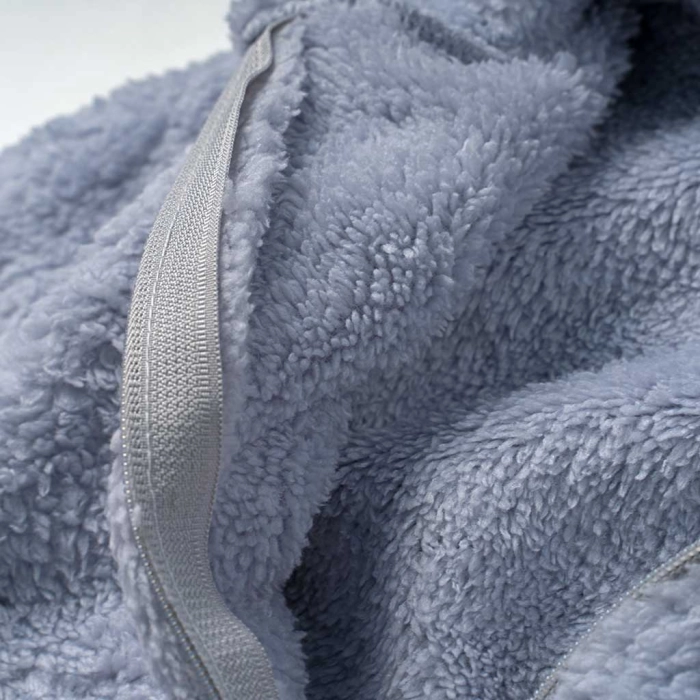 Βρεφικό φορμάκι εξόδου Online για αγόρια Βear σιέλ ζεστό γούνινο χειμωνιάτικο μηνών online (1)