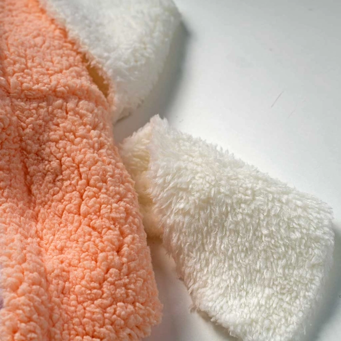 Βρεφικό φορμάκι εξόδου Online για μωρά LittleCutie σομόν ζεστό γούνινο χειμωνιάτικο μηνών online (4)