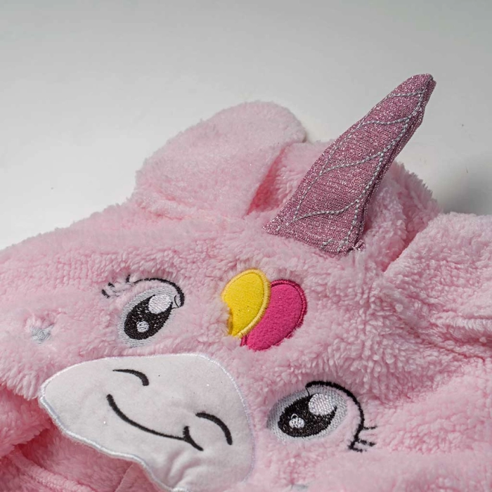 Βρεφικό φορμάκι εξόδου Online για κορίτσια  Little Unicorn ροζ ζεστό γούνινο χειμωνιάτικο μηνών online (10)