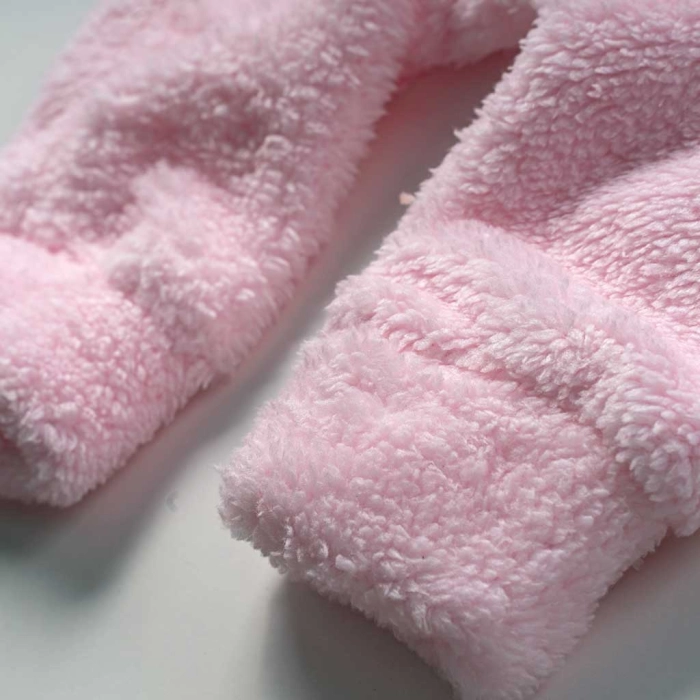 Βρεφικό φορμάκι εξόδου Online για κορίτσια  Little carrot ροζ ζεστό γούνινο χειμωνιάτικο μηνών online (11)