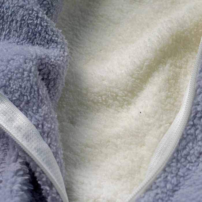 Βρεφικό φορμάκι εξόδου Online για αγόρια Εlephant σιέλ ζεστό γούνινο χειμωνιάτικο μηνών online (1)