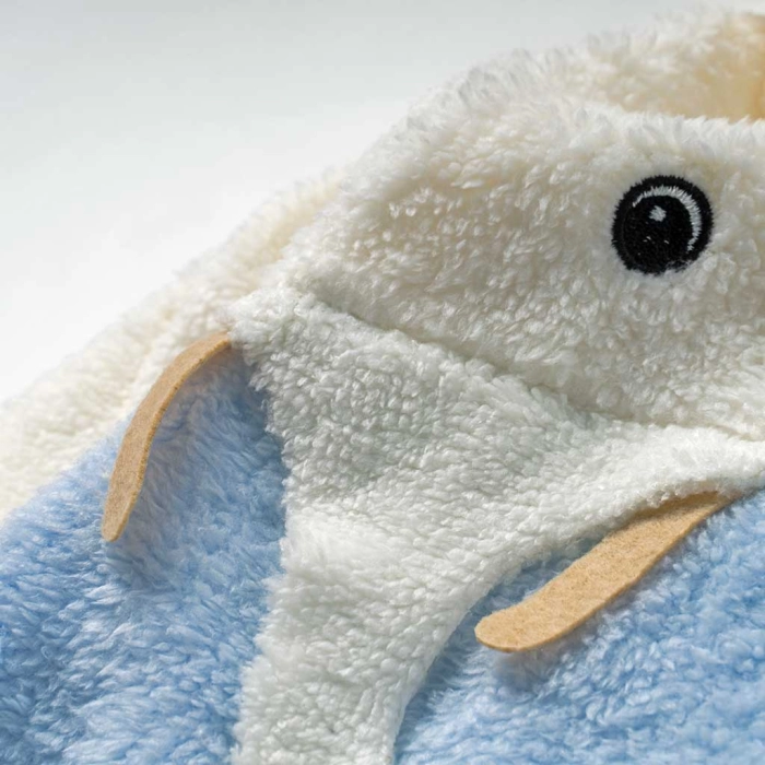 Βρεφικό φορμάκι εξόδου Online για αγόρια Εlephant γαλάζιο ζεστό γούνινο χειμωνιάτικο μηνών online (3)
