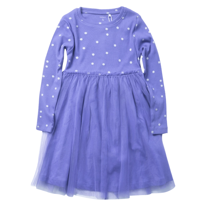 Παιδικό φόρεμα Name it για κορίτσια PurpleGlitter μωβ μοντέρνο casual επώνυμα με τούλι ετών online (1)