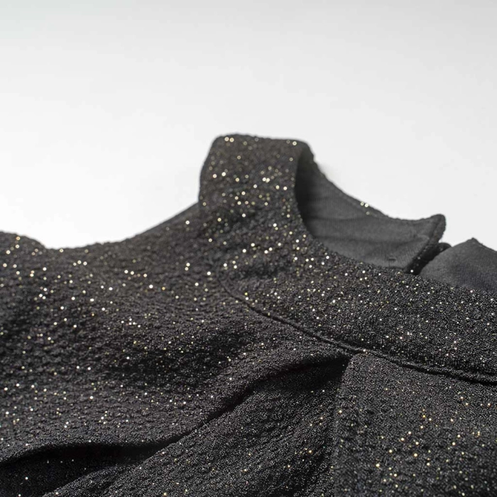 Παιδικό φόρεμα Εβίτα για κορίτσια  ClassyBlack μαύρο μόντέρνο με γκλίτερ ελληνικά οικονομικά ετών Online (2)