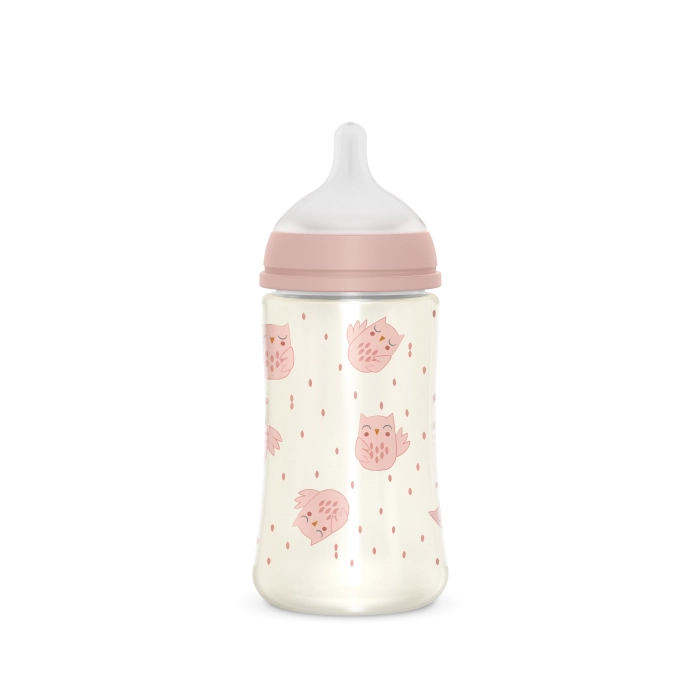 Βρεφικό μπιμπερό Suavinex για μωρά SeopOwl ροζ 270ml+3Μ επώνυμα βρεφικά πιπίλα σιλικόνης μηνών online (2)