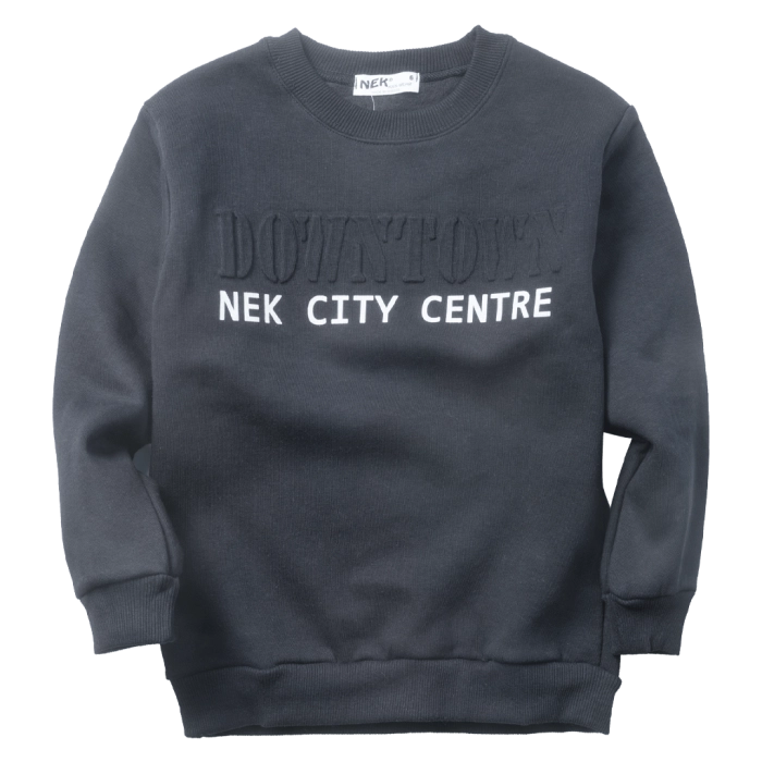 Παιδική μπλούζα ΝΕΚ για αγόρια Nek City μαύρο μοντέρνο φούτερ χειμερινό καθημερινό για το σχολείο ετών online (1)