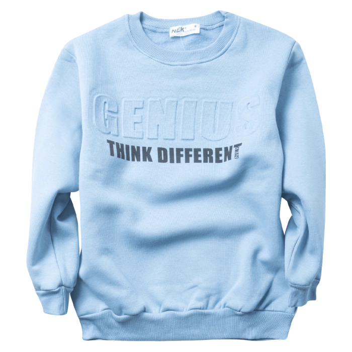 Παιδική μπλούζα ΝΕΚ για αγόρια Genius γαλάζιο μοντέρνο φούτερ χειμερινό καθημερινό για το σχολείο ετών online (1)