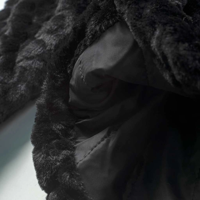 Παιδικό μπουφάν ΕΒΙΤΑ για κορίτσια Argo μαύρο γούνα ζεστό χειμωνιάτικο άνετο βόλτα ετών casual online (3)