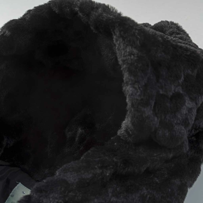 Παιδικό μπουφάν ΕΒΙΤΑ για κορίτσια Argo μαύρο γούνα ζεστό χειμωνιάτικο άνετο βόλτα ετών casual online (5)
