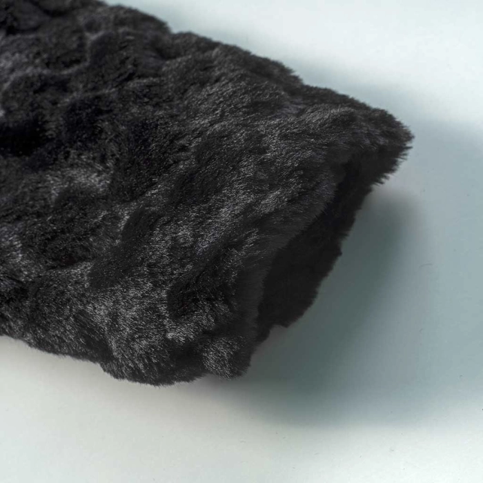 Παιδικό μπουφάν ΕΒΙΤΑ για κορίτσια Argo μαύρο γούνα ζεστό χειμωνιάτικο άνετο βόλτα ετών casual online (4)