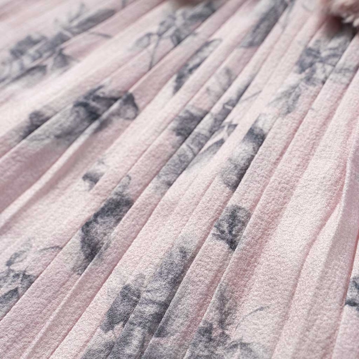 Βρεφικό φόρεμα Εβίτα για κορίτσια  Titto ροζ μοντέρνο κοριτσίστικο με γουνάκι και τούλι μηνών online (4)