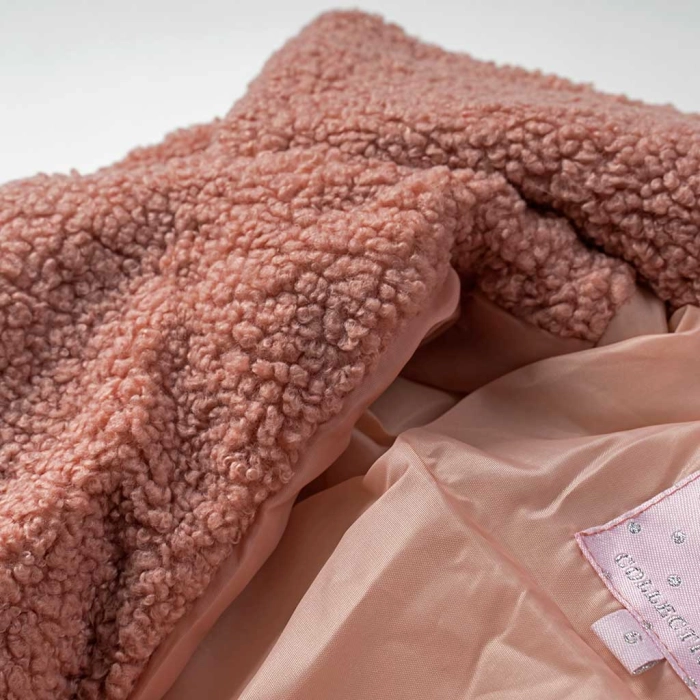 Παιδικό παλτό Εβίτα για κορίτσια PinkShipi ροζ κοριτσίστικο ζεστό για καλο ετών online (5)