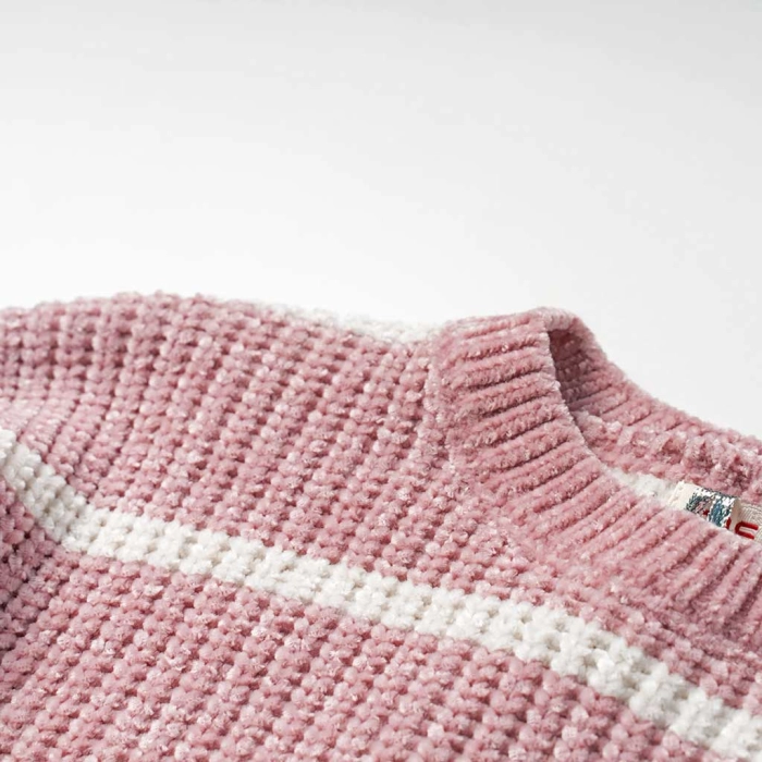 Παιδική μπλούζα Εβίτα για κορίτσια Lines ροζ μοντέρνο πουλόβερ ζεστό ετών online (3)
