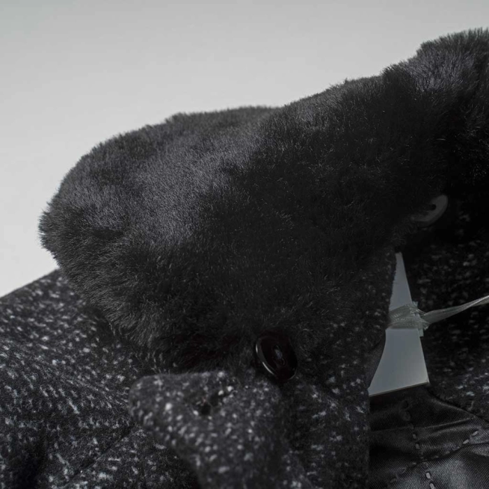 Παιδικό παλτό γούνα Εβίτα για κορίτσια sheepy μαύρο αμπιγέ παλτό κοριτσίστικα ζεστά casual ετών (5)