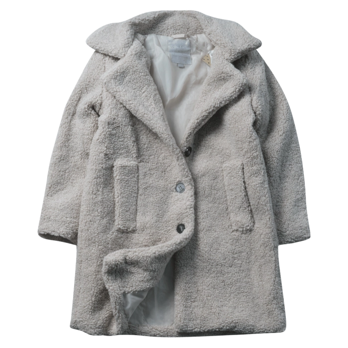 Παιδικό παλτό γούνα Εβίτα για κορίτσια sheepy μπεζ αμπιγέ παλτό κοριτσίστικα ζεστά casual ετών