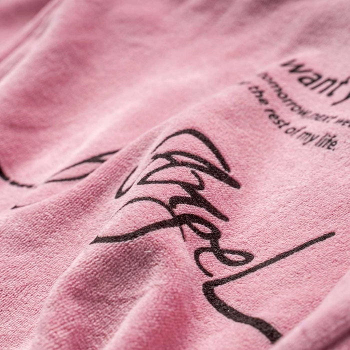 Παιδικό σετ φόρμας Εβίτα για κορίτσια By Angel ροζ  πετσετε μοντέρνα ζεστή για το σχολείο ετών online (2)