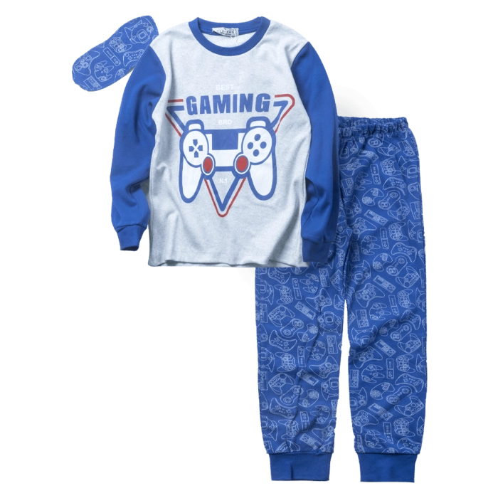 Παιδική πιτζάμα Hashatag για αγόρια gaming bro γκρι χειμερινές πιτζάμες αγορίστικες βαμβακερές ετών online (1)