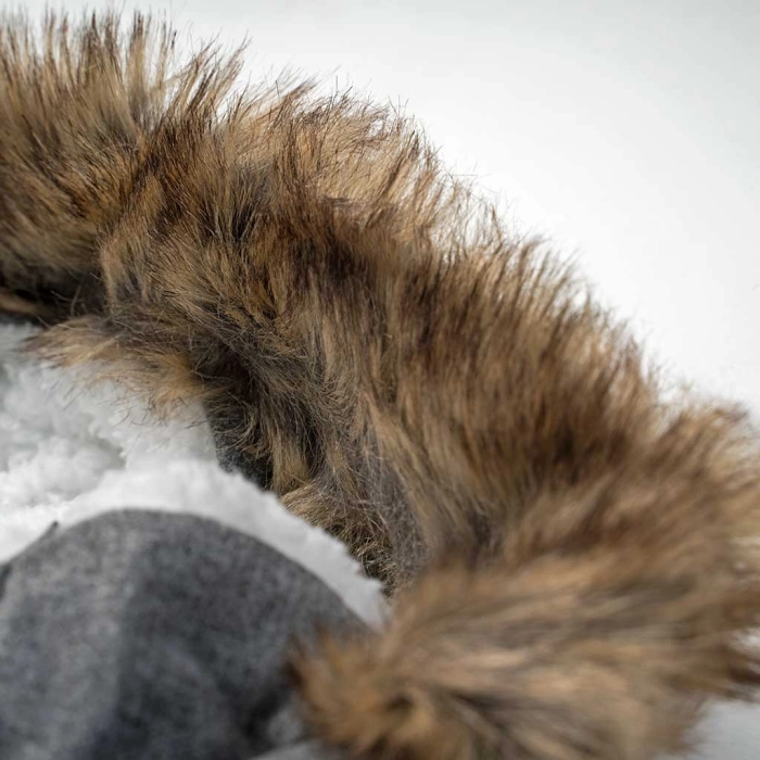 Παιδικό μπουφάν parka Hashtag για αγόρια winter cool ανθρακί χειμερινά μπουφάν με γούνα κουκούλα ετών (2)