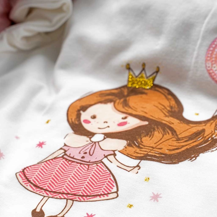 Βρεφικό σετ New College για κορίτσια happy princess ροζ σετάκια με μπουφάν ζουζουνιάρικα για μωρά online (4)