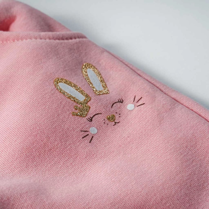 Βρεφικό σετ New College για κορίτσια happy bunny ροζ σετάκια με γουνάκι ζουζουνιάρικα για μωρά online (6)