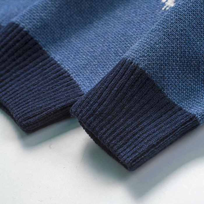 Παιδική μπλούζα New College για αγόρια Space boy μπλε καθημερινές χειμωνιάτικες με στάμπα πλεκτές μπλούζες online (3)