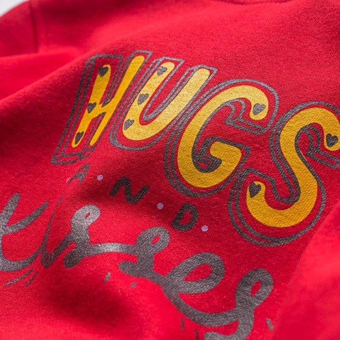 Παιδικό σετ ΑΚΟ για κορίτσια Hugs κόκκινο καθημερινά ζεστά σετ με κολάν online (2)