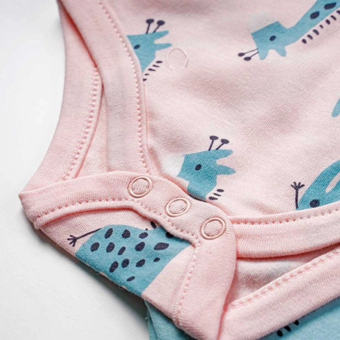 4 βρεφικά ζιπουνάκια Minoti για κορίτσια Giraffe μωρό νεογέννητο βαμβακερό άνετο δώρο ζωάκια μηνών Online (3)