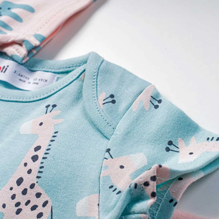 4 βρεφικά ζιπουνάκια Minoti για κορίτσια Giraffe μωρό νεογέννητο βαμβακερό άνετο δώρο ζωάκια μηνών Online (1)